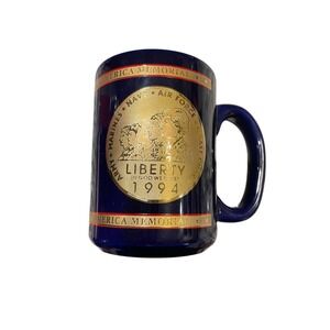 Vintage Women Military Service America Memorial Coffee Mug‎ 1994 Flag USA E11
